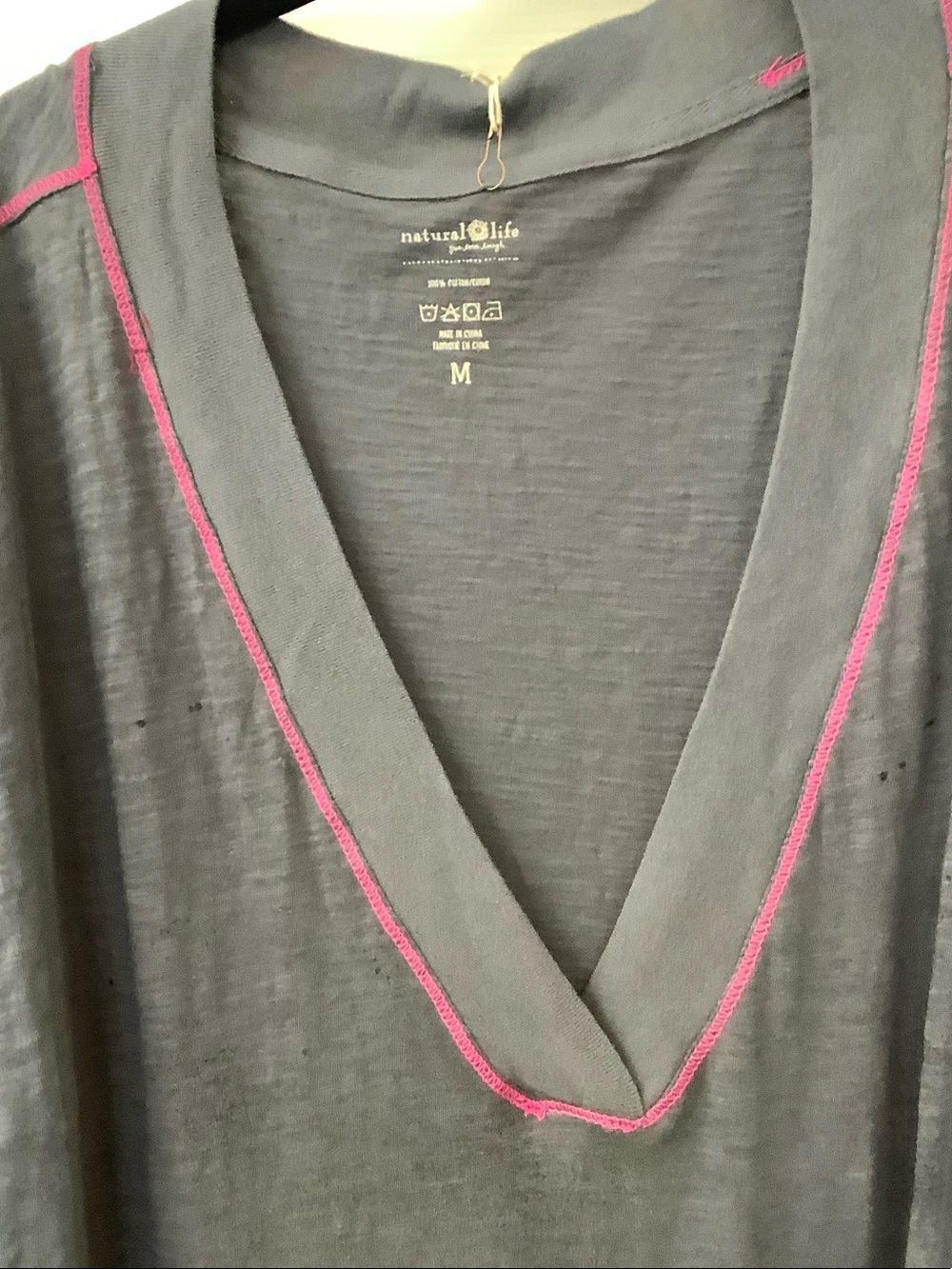 NATURAL LIFE Gray V-Neck Sleep jumpsuit & pink sports bra